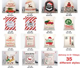 35 STYLES Christmas Gift Bags Drawstring Bag With Reindeers ClausBag for Santa Sack kids8021119