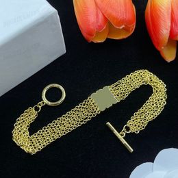 10A Luxury Charm Bracelets Ladies Brand Multi-chain Design Bracelet Girls Birthday Gift Engagement Party Gold Silver Jewellery with Box