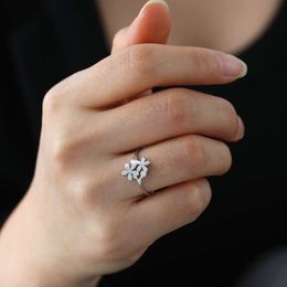 Plum Blossom Stainless Steel Aesthetic Flower Finger Ring For Women Girls Jewelry Wedding Birthday Gifts Wholesale
