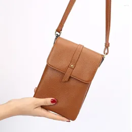 Shoulder Bags Women's Mobile Phone Bag Genuine Leather Small Messenger Ladies Hand Luxury Handbags Women Designer