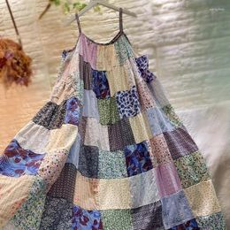 Casual Dresses Boho Chic Cotton Linen Big Size Spaghetti Strap Long Midi Dress Summer Beach Vintage Streetwear Ibiza Bali Gypsy Hippie