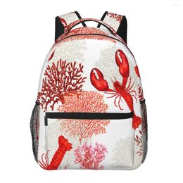 Backpack Tropical Marine Lobster Anchor Corals Women Men Large Capacity Outdoor Travel Bag Casual