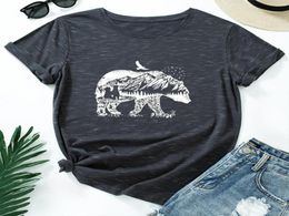 JCGO Summer Women T Shirt Cotton 5XL Plus Size Bear Print Short Sleeve O Neck Graphic Tees Tops Casual Oversized Tshirt Harajuku4286843