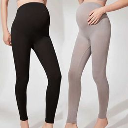 Maternity Bottoms Elastic high waisted pregnant womens tight legs suitable for abdominal support lower body legs shaping fitness Trousers H240518 YUVJ