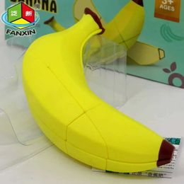 Magic Cubes Fanxin Fruit Puzzles Banana Cubes 2x2x3 Unequal Special Cute Shape Toy Professional Educational Game Lovely Yellow Logic Toys Y240518