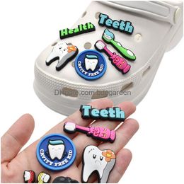 Charms Pvc Shoe Accessories For Clog Dentistry Teeth Badge Women Clogs Buckle Kids Pins Decoration Jeans Drop Delivery Otnev