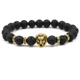 Diffuser Jewellery Antifatigue Lava Natural Stone lion Head Charms Strands Bracelets Volcanic Rock Bracelets Prayer Beads Bracelet 9951470