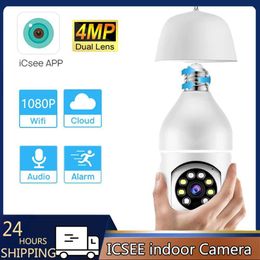 Wireless Camera Kits E27 WiFi light bulb baby 4MP camera baby 1080P indoor safety wireless monitoring automatic human tracking pet monitor ICSEE J240518
