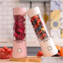 Fruit Vegetable Tools 350Ml 1800Mah Battery Operat Usb Rechargeable Portable Mixer Electric Juice Cup Blender Cup-Shape Juicer Extract Oteqc