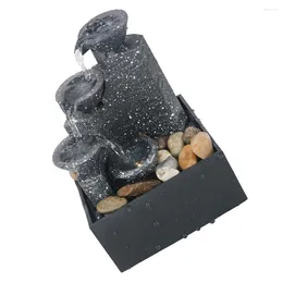 Decorative Figurines Tabletop Water Fountain Stacked Rocks Indoor Waterfall Battery Powered Artificial Silent Rockery Landscape Figurine