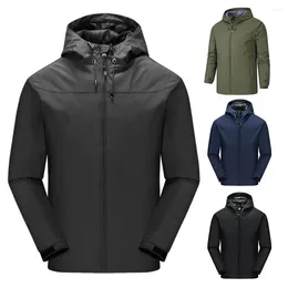 Men's Jackets 1Pc Colorfast Male Jacket Water Proof Breathable Thick Rain Long Sleeve Soft Casual Hooded Windbreaker For Outdoor