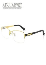 Titanium Wooden Men Eyeglasses Frame Optical Eyewear Prescription Top Quality Glasses Frame Business Classic Black Golden2611643