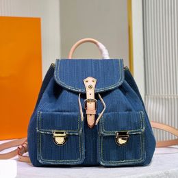 BASSEGGIO DI DENIM BACCHERA DESIGNER SACCHIO VENIFICATIVO BACKPACK DONNE SCUOLA SCUOLA BASSEGGIO CLASSEGI