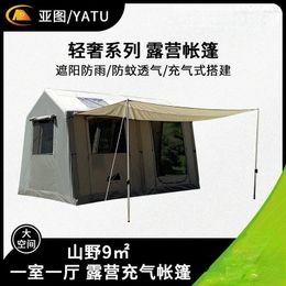 Tents And Shelters Inflatable Glamping Tent Full Camping Automatic Campaign Large 10 People Family One-touch Air Outdoor Waterproof Oxford