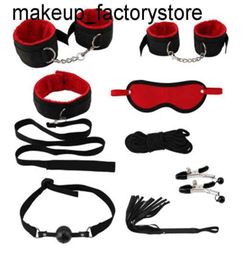 Massage 8PCSsets Black Pink Purple Exotic Sex Toys For Women Men Adult Games BDSM Bondage Rope Handcuffs Whip Gag Tail Plug Acces4644329