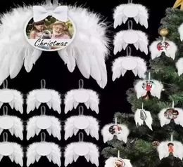 Sublimation Christmas Angel Wing Christmas Tree Decoration Heat Transfer DIY Ornament9165840