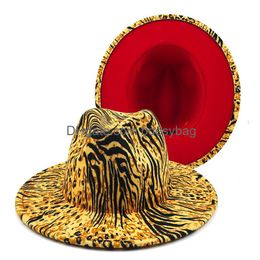 Party Hats Fedora Animal World New Printed Hat Snow Leopard Tiger Snake Pattern Wool Felt Personality Cool Jazz Drop Delivery Otnzz