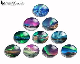10mm 12mm 14mm 16mm 20mm 25mm 30mm 511 Aurora Round Glass Cabochon Jewelry Finding Fit 18mm Snap Button Charm Bracelet Necklace1394534