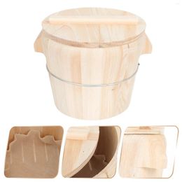 Storage Bottles Sushi Cedar Wood Steamed Rice Barrel Container Japanese Bowls