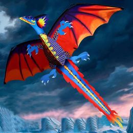 3D Dragon Kite Single Line Flying Kite med svans och hantera barns papegoja Flying Bird Kite Windsock Outdoor Fun 240514