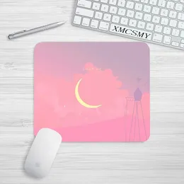 Carpets Cartoon Pink Moon Gaming Mouse Pad Computer Keyboard Desk Mat Non Slip Rubber Washable Home Office E-sports Soft Laptop Mousepad