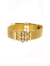 Concise Lovers Love Keeper Bracelet Gold Electroplate Stainless Steel Watchband Bracelet9160812