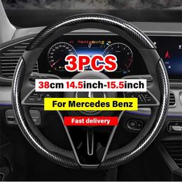 Steering Wheel Covers Mercedes Benz C E S SL Class W204 205 212 213 GLC CLA AMG EV6 Anti slip Cover Automotive Accessories T240518