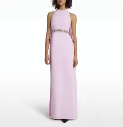 Party Dresses ROSELLA Light Pink High Neck Evening Gowns Crystal Cut-out Waist Formal Prom Dress Mermaid Vestido De Festa 2024