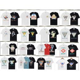 Casablanca Men's T-shirts Short Sleeved Fantasy Gate Letter Printed Personalized Round Neck Short Sleeved T-shirt Designer Casa Blanca Dv4e