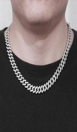 Pendant Necklaces Hiphop 1619cm 925 Sterling Silver Full Zircon Cuban Chain Necklace For Men Jewellery Miami Bling Iced Out Party G3872902