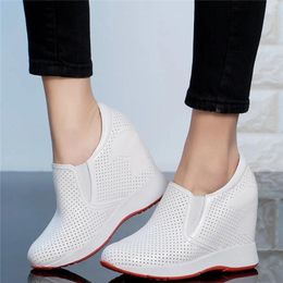 Boots Summer Platform Pumps Shoes Women Genuine Leather Wedges High Heel Ankle Female Breathable Fashion Sneakers Casual