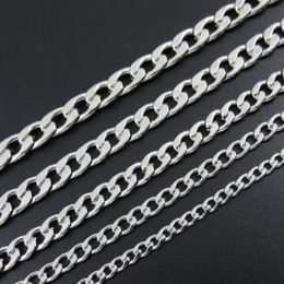 10meter 4 6 7 8mm in Bulk Jewellery Making Lot Metres Bevelled Flat Figaro Stainless Steel Unfinished 1;1 NK Chain DIY Jewellery Findings 266I