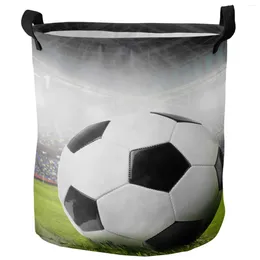 Laundry Bags Football Field Grass Sport Soccer Dirty Basket Foldable Home Organizer Clothing Kids Toy Storage