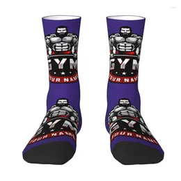 Men's Socks Bodybuilding And Gym Logo Dress Mens Womens Warm Funny Novelty Crew