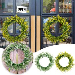 Decorative Flowers Spring Wreath Simulation Door Hanging Home Decoration Farmhouse Front Window Christmas Lights For Wreaths Battery