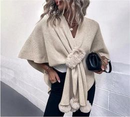 Women039s Shawl Cape Coat Irregular Kintting Cloak Sweater Women Loose Pullovers Autumn Winter Oversized Warm Pancho Femme GC161329762