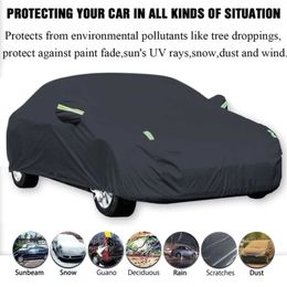 Car Covers Car Cover Outdoor Protection Full Exterior Snow Cover Sunshade Dustproof Protection Cover Universal for Hatchback Sedan SUV T240509KY3L