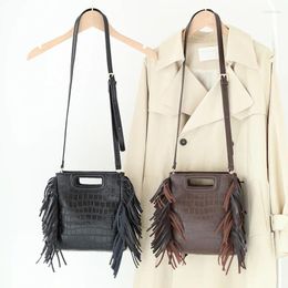 Shoulder Bags Fashion Tassel Women Bag Designer Alligator Handbags Brands Crossbody For 2024 Tote Daily Fringe Purse