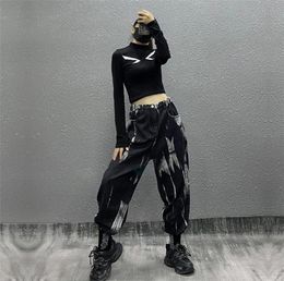 Women039s Jeans Baggy Woman High Waist Loose Pants Tie Dye Hippie Denim Goth Harem Graphic Black Streetwear Vintage3877692