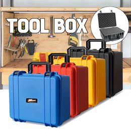 1pc Safety Instrument Tool Box 280x240x130mm PP Plastic Storage Toolbox Equipment Case Outdoor Suitcase With Foam Inside 240510
