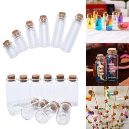 Storage Bottles 10PCS Mini Small Glass With Cork Stopper Clear Wish Bottle Tiny Jars Hanging Decoration Wedding Decor Vials