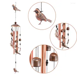 Decorative Figurines Hummingbird Bird Wind Chime For Home Garden Patio Wall Hanging Decorations 90cm Large Animal Pendant Metal Pipe Bells