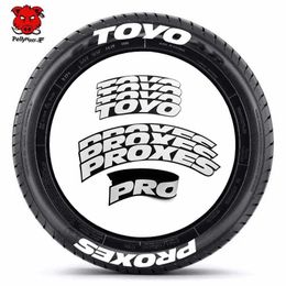 Car Stickers 8Pcs/Lot Car Tyre Wheel Lettering Car Tuning Universal 3D Permanent PVC Joined Tyre Decoration Stickers Letters for Motorcycle T240513