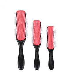 2024 9-Rows Detangling Hair Brush Denman Detangler Hairbrush Scalp Massager Straight Curly Wet Hair Comb for Women Men Home Salonfor Denman Detangler Comb