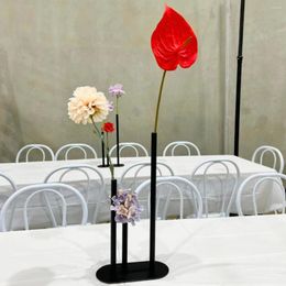 Party Decoration 10pcs)no Return Light Weight Wedding Decor Metal Flower Vase Black Simple Aluminum Alloy For Event