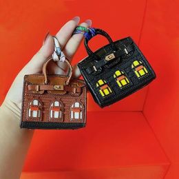 Vegetable Basket Mini Bag Pendant Colour Contrast Bucket Bag Pendant Creative Earphone Bag Mini Bag 240509