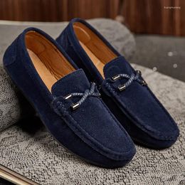 Casual Shoes Men's Loafers Comfortable Flat Men Breathable Slip-On Soft Leather Driving Moccasins 2024