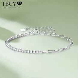 TBCYD 2mm 0.93cttw D Color Diamond Tennis Bracelets For Women S925 Silver Adjustable Hand Chain Fine Jewerly Gifts 240518