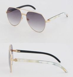 New Designer Wood Frames glasses Sunglasses for women Large Square Sunglass Genuine Natural White Inside Black Buffalo Horn 0272S 9229891