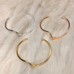 Bangle Elegant Charms Rose Gold Bangles For Women High Quality Metal Silver Colour Bracelets Korean Girls Fashion Jewellery Giftss